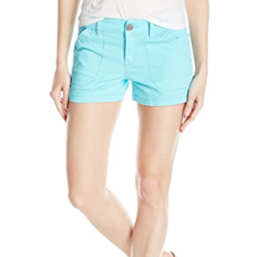 Aqua turquoise frayed hem jean shorts size 3